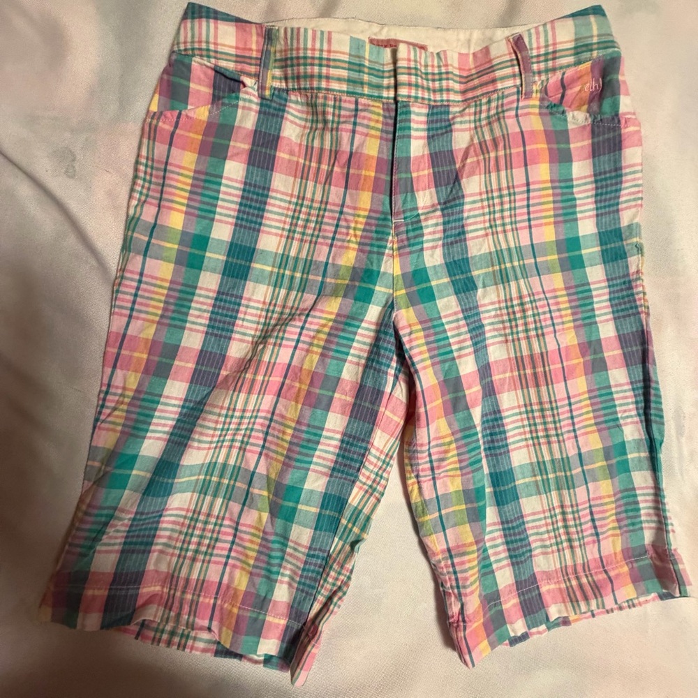 Duck Head Pastel Plaid Bermuda Shorts - Pink, Teal & Yellow